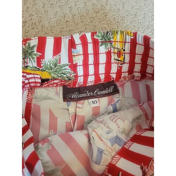 Vintage Alexander Campbell,red skirt,faux wrap, scarf design,sz 4 - Picture 10 of 10